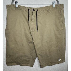 Lifted Research Group Shorts Mens 40 Tan Chino Stretch Drawstring 10" Casual